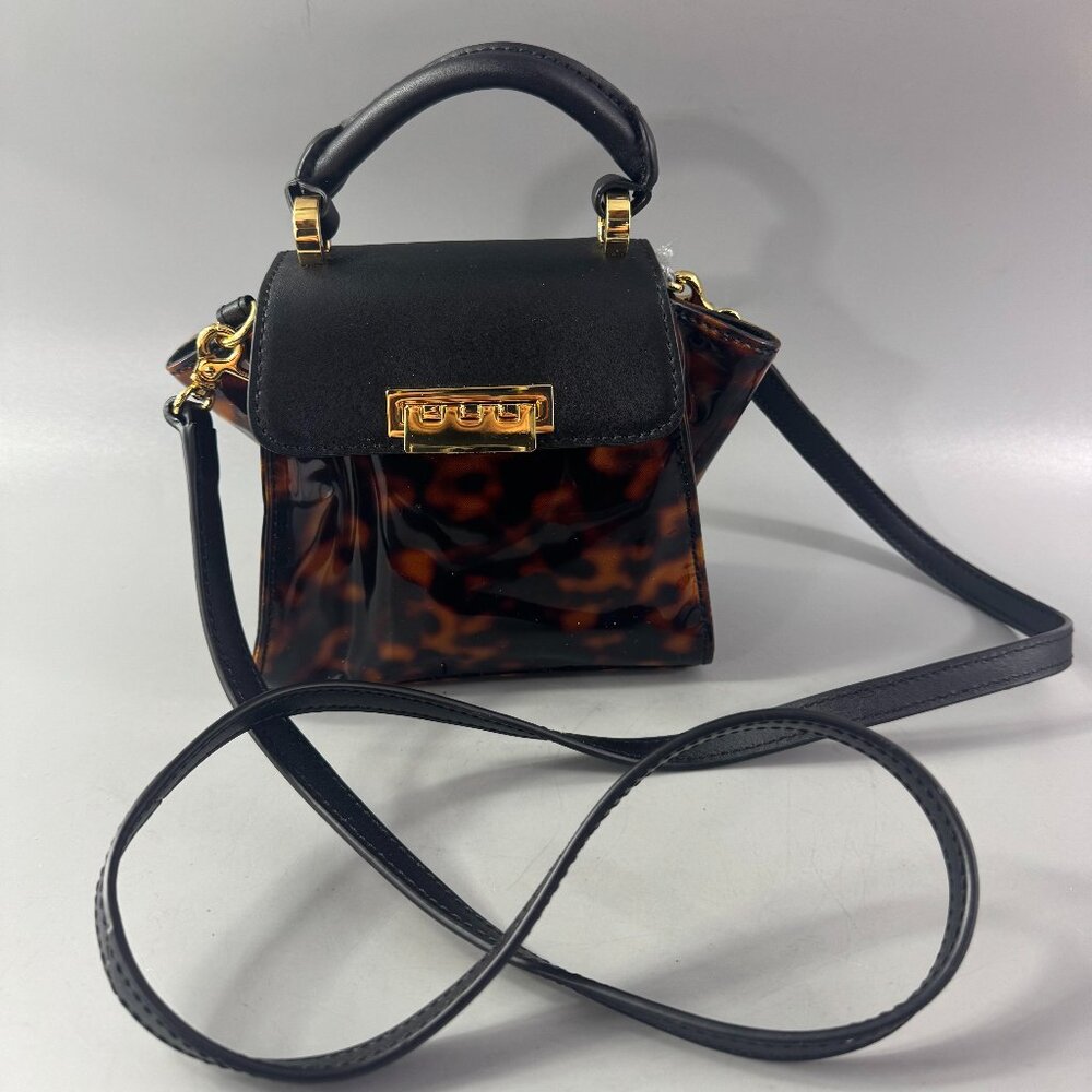 ZAC Zac Posen Leather-Trimmed Tortoise Shell Mini Bag